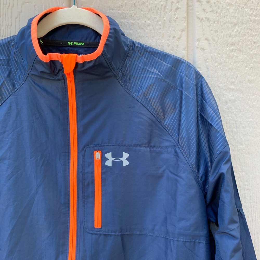 Under Armour blue orange unlined lightweight zip up windbreaker layering coat - Picture 11 of 13